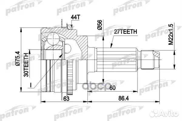 ШРУС наружн к-кт 27x56x30 subaru: impreza 2WD