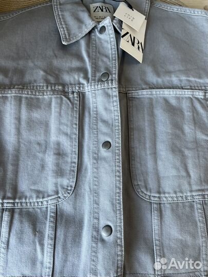 Новый джинсовый жилет /жакет Zara S oversized