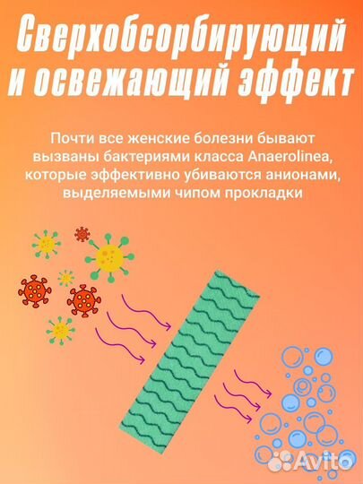 Анионовые дневные прокладки 6 капель 8шт х 10 шт