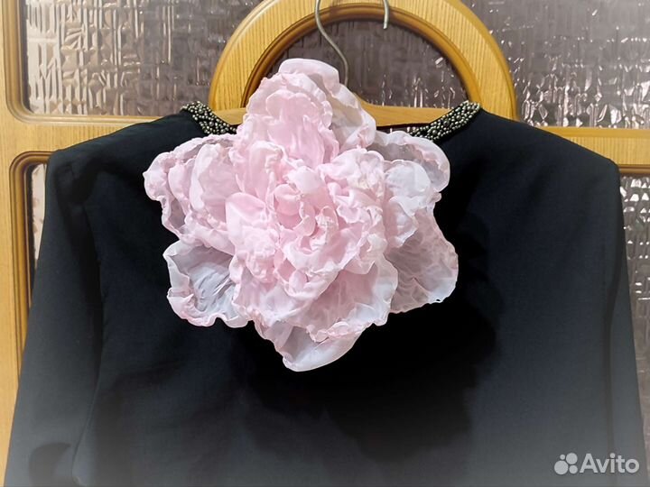Большая брошь цветок 23 см нежно бледно розовая
