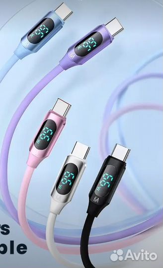 Кабель быстрой зарядки с дисплеем USB-Type C