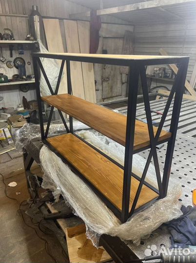 Лофт стеллаж металлический с полками