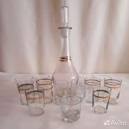 Графин стопки стекло СССР винтаж.Пакетом