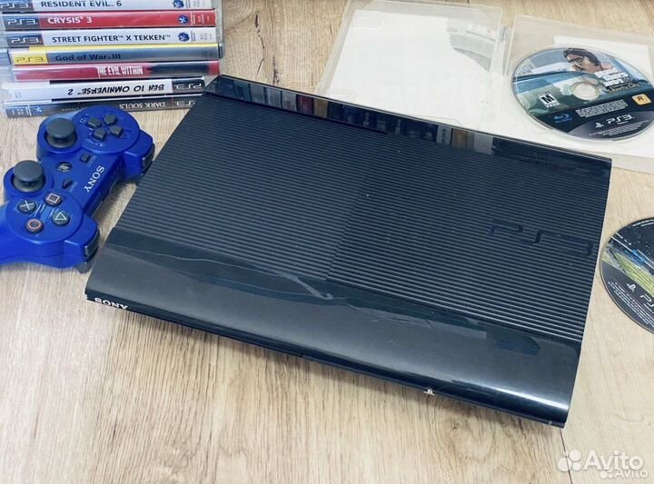 PS3 Playstation 3 sony PS3 Slim + 40 игр MK FIFA