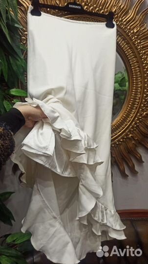 Юбка 50-2 длинная белая волан saint laurent италия