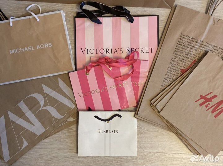 Брендовые пакеты HM Виктория Сикрет Hugo Зара