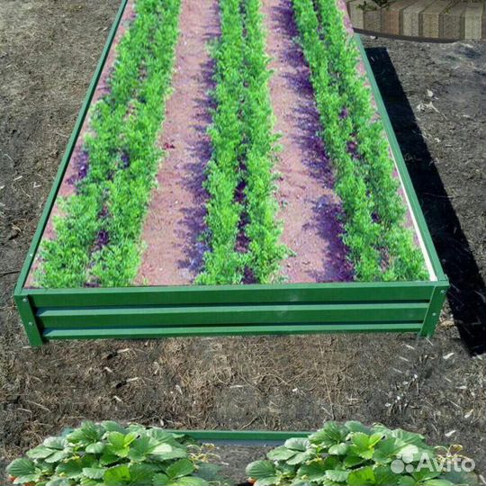 Грядки оцинкованные, цвет зеленый и коричневый