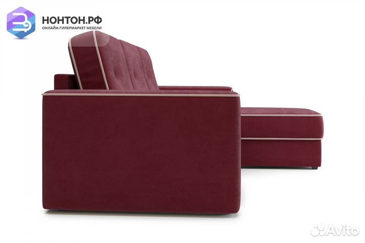 Диван угловой дельфин Берген бордовый