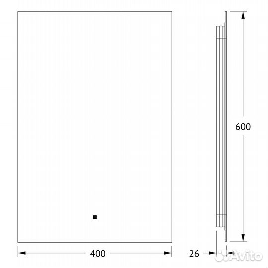 Зеркало фацет LED 40x60 glow defesto DF2502R