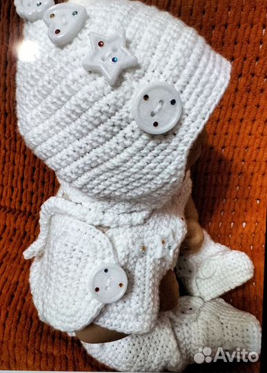 Вязанный костюм для новорожденных 56
