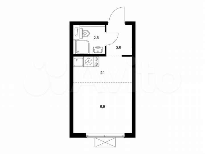 Квартира-студия, 20,1 м², 21/24 эт.