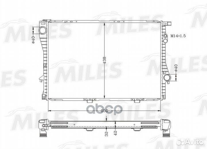 Радиатор BMW E38/E39 2.0-5.0 94-05 acrb182 Miles