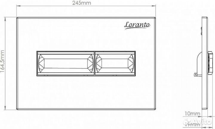 Инсталляция для унитаза Loranto 4501 (кнопка хром)