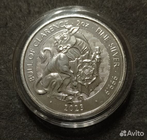 Монета 2023 Звери Тюдоров Бык Кларенса Серебро