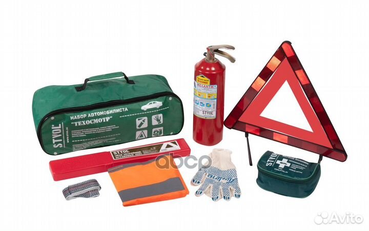 Наб.автомоб.Техосмотр-4/Знак+Аптечка+Огнетуш.оп