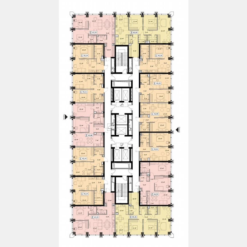 2-к. квартира, 67 м², 36/55 эт.