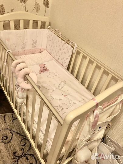 Кровать маятник papaloni айвори бук + матрас