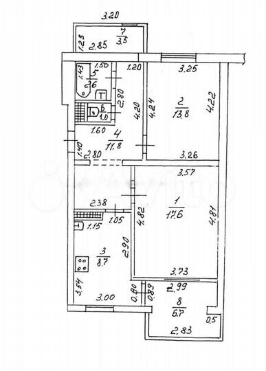 2-к. квартира, 65 м², 4/9 эт.