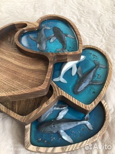 Менажница, дерево, смола. Подарок к 8 марта