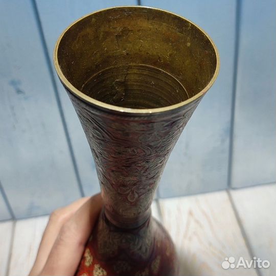 Ваза для цветов из латуни, Индия, 1970 е гг