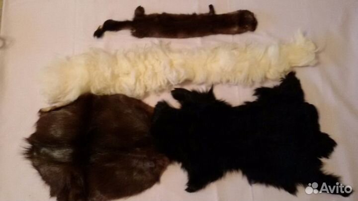 Куски меха новые-норка нутрия ягненок овчина
