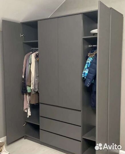 Шкаф Мори Графит1600.1