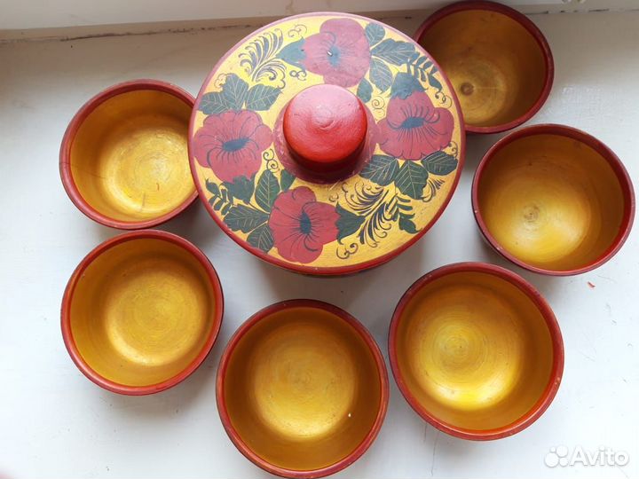 Хохлома. Набор 7 предметов из дерева