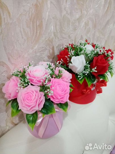 Мыло ручной работы - букет роз