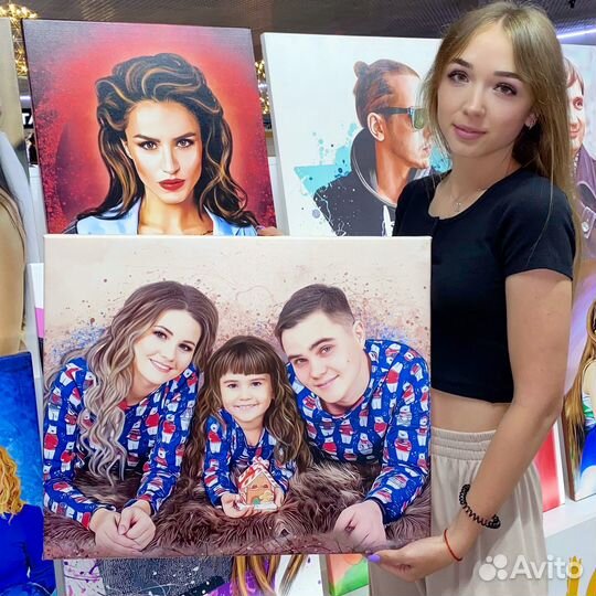 Портреты по фото на холсте в Барнауле