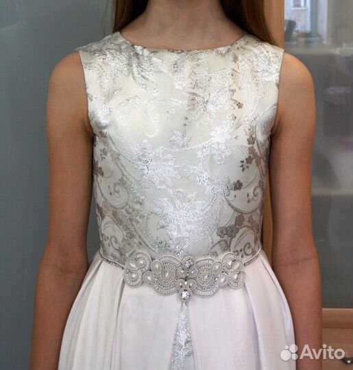 Платье белое бальное для девочки, рост 152-158