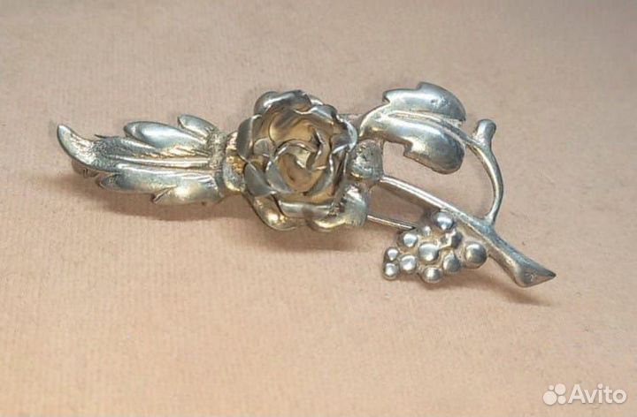 Брошь - Цветок - Серебро 925 - Винтаж