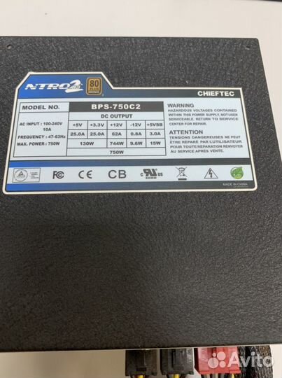 Блок питания модульный Chiftec 750w