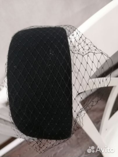 Шляпа фетровая женская чёрная, таблетка силуэт, 55