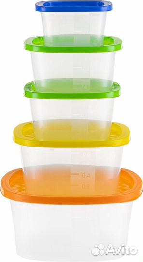Набор пищевых контейнеров 5шт для свч