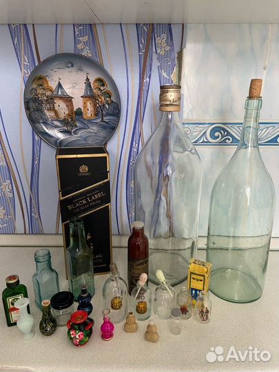 Бутылки, мини баночки и вазочки