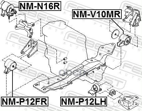 Опора двигателя nissan primera 01-07 левая (гид