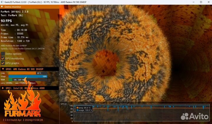 Видеокарта AMD RX580 2048sp 4Gb