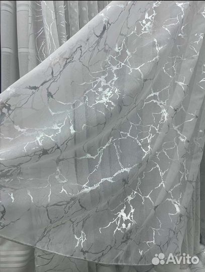Тюль Батист Мрамор
