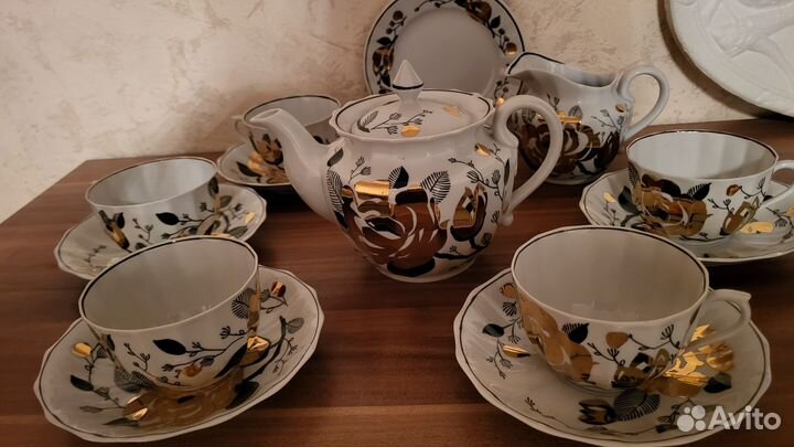 Чайный сервиз Вербилки Золотая роза