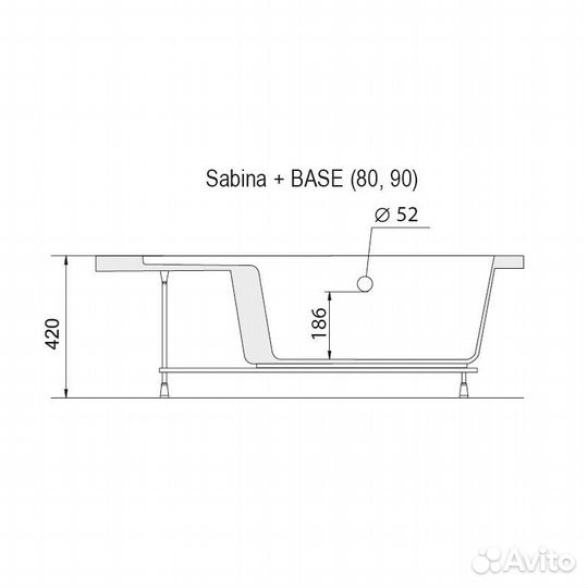Панель Ravak sabina-90 белая (A917001020)
