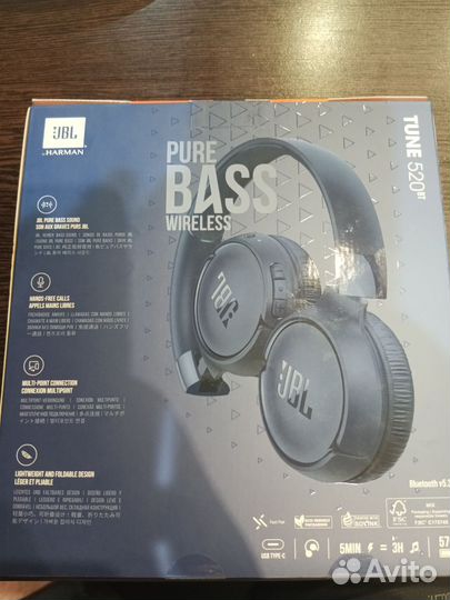 Беспроводные наушники jbl Tune 520bt синие