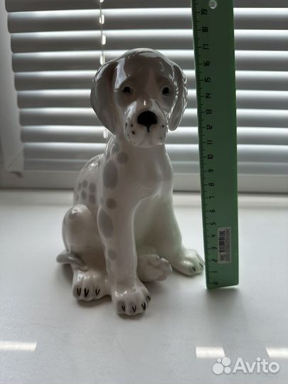 Фарфоровая статуэтка «Щенок мраморного дога« лфз