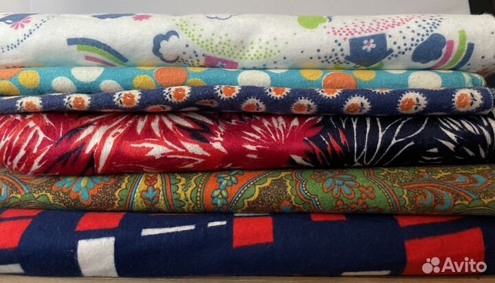 Отрезы ткани СССР, фланель, шёлк, вельвет