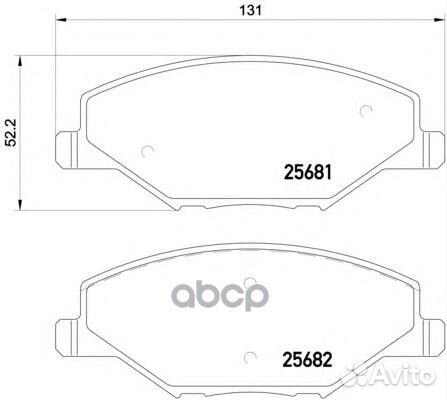 Колодки тормозные дисковые перед P85121 Brembo