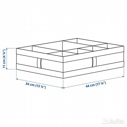 Skubb IKEA 504.000.05 Коробка с отделениями 44x34x11 см. Тёмно-серая