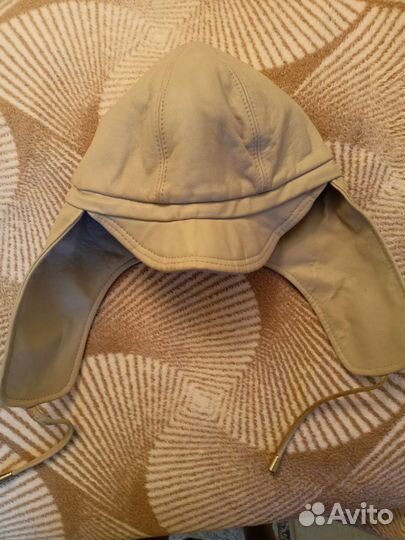 Шапка ушанка, кожаная