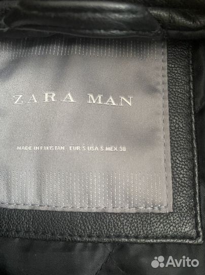 Zara кожаная куртка бомбер S