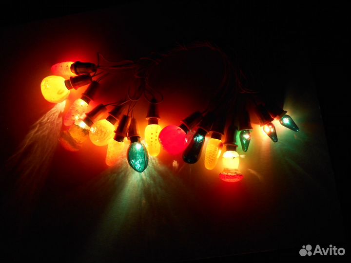 Елочная гирлянда СССР фигурных елочных ламп