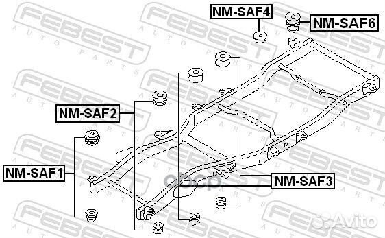 Подушка рамы NM-SAF2 Febest