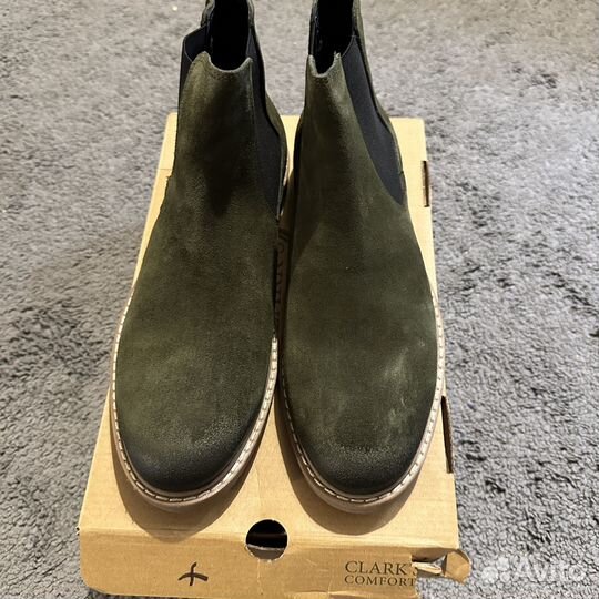 Ботинки челси Clarks новые 43 р (28,5 см)